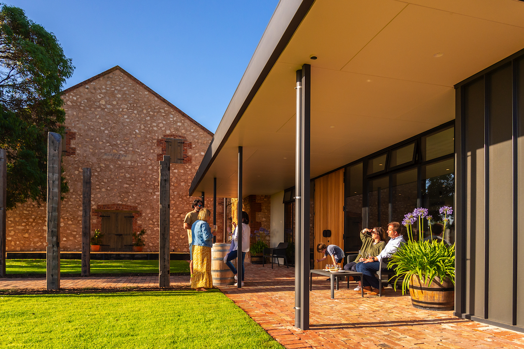 Visitors can enjoy a glass of wine or local produce platters in the beautiful new outdoor area. Photo: John Krüger.