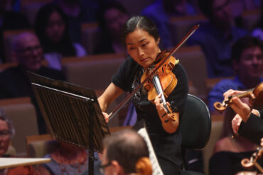 Queensland Symphony Orchestra Co-Concertmaster Natsuko Yoshimoto performing Scheherazade. Photographer: Peter Wallis.