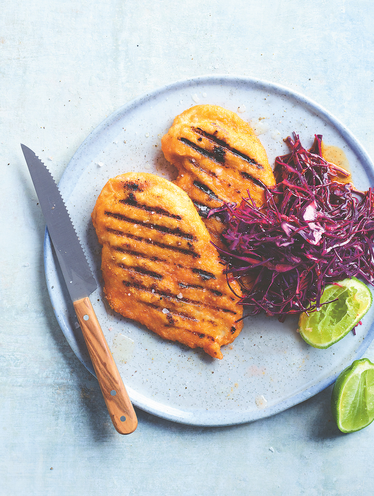 Cheat's schnitty, done on a barbecue grill, from Barbecue This!