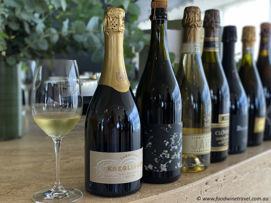 The lunch featured one wine from each of the top Tasmanian estates. Tasmania's sparkling wine