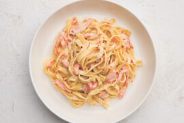 Pasta with Smoked Trout, Lemon Cream and Pink Peppercorns, one of the delicious recipes from Saturday Night Pasta.