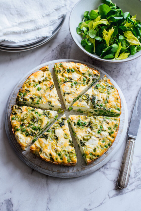 The Fast 800 Easy, Feta, Pea and Mint Crustless Quiche. Creating home-cooked meals during lockdown..