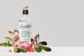 Brookie's Gin and Tonic with Native Finger Lime is a premium ready-to-drink product.