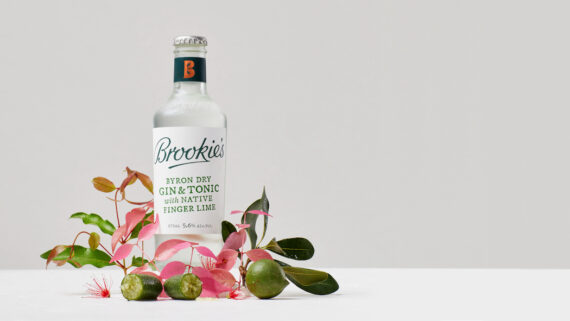 Brookie's Gin and Tonic with Native Finger Lime is a premium ready-to-drink product.