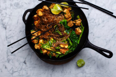 Red Curry Chicken Meatballs & Sweet Potato Noodles, from Every Night Of The Week.