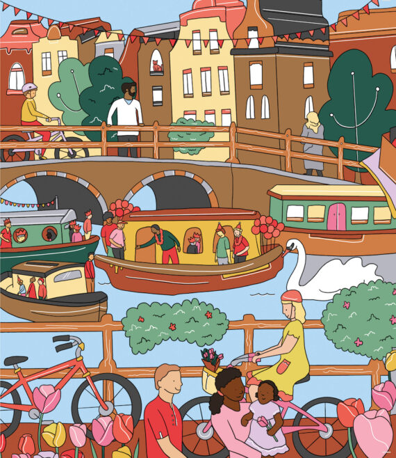 Megan McKean's colourful depiction of Amsterdam in spring.