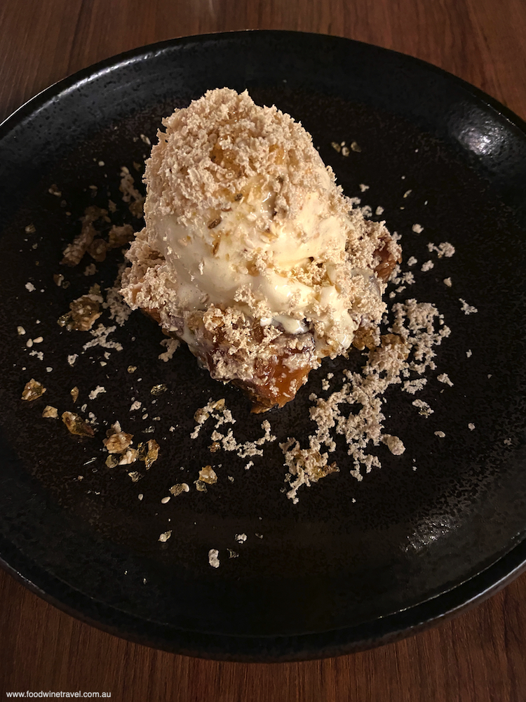 Chickpea baklava with halva ice cream hits the sweet spot.