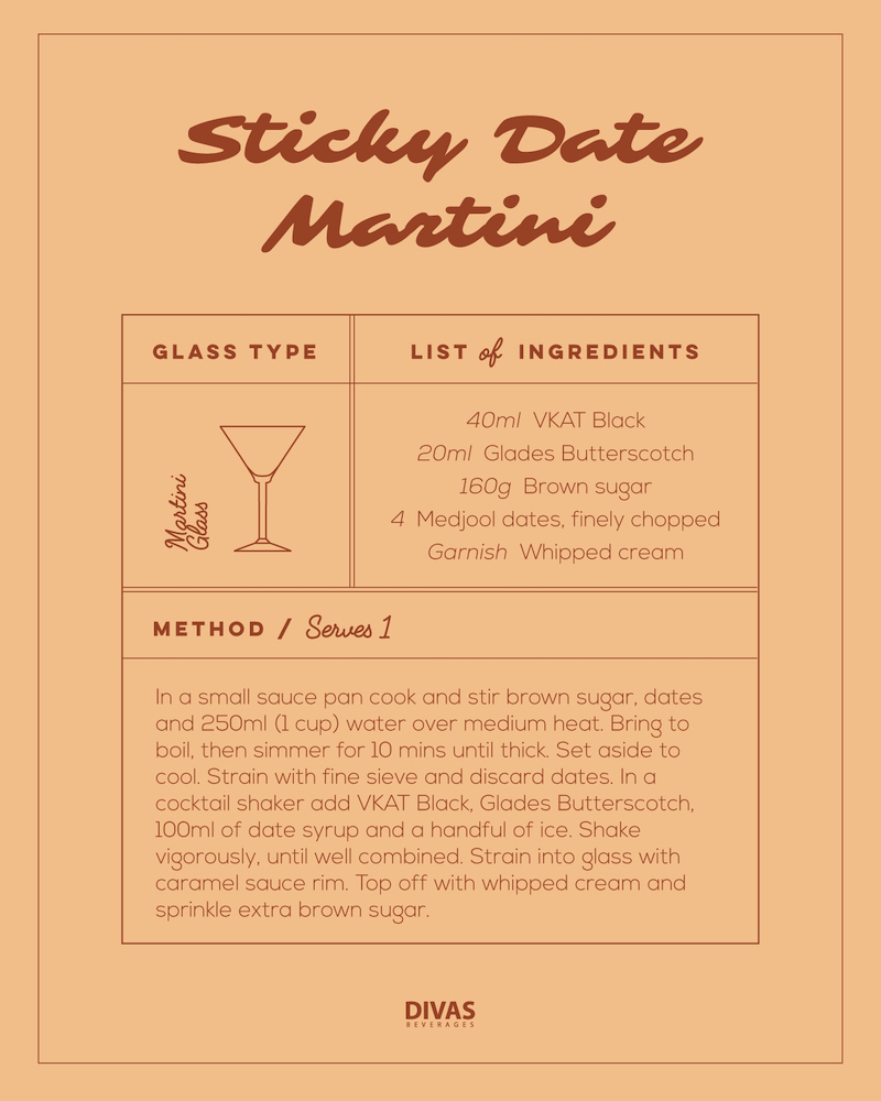Sticky Date Martini cocktail recipe