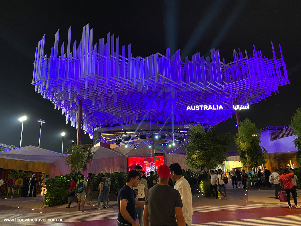 The Australian pavilion had an entertainment area in front with live music and Melbourne laneway-style street food.
