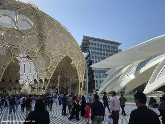 Al Wasl Plaza (left) and the United Arab Emirates Pavilion.