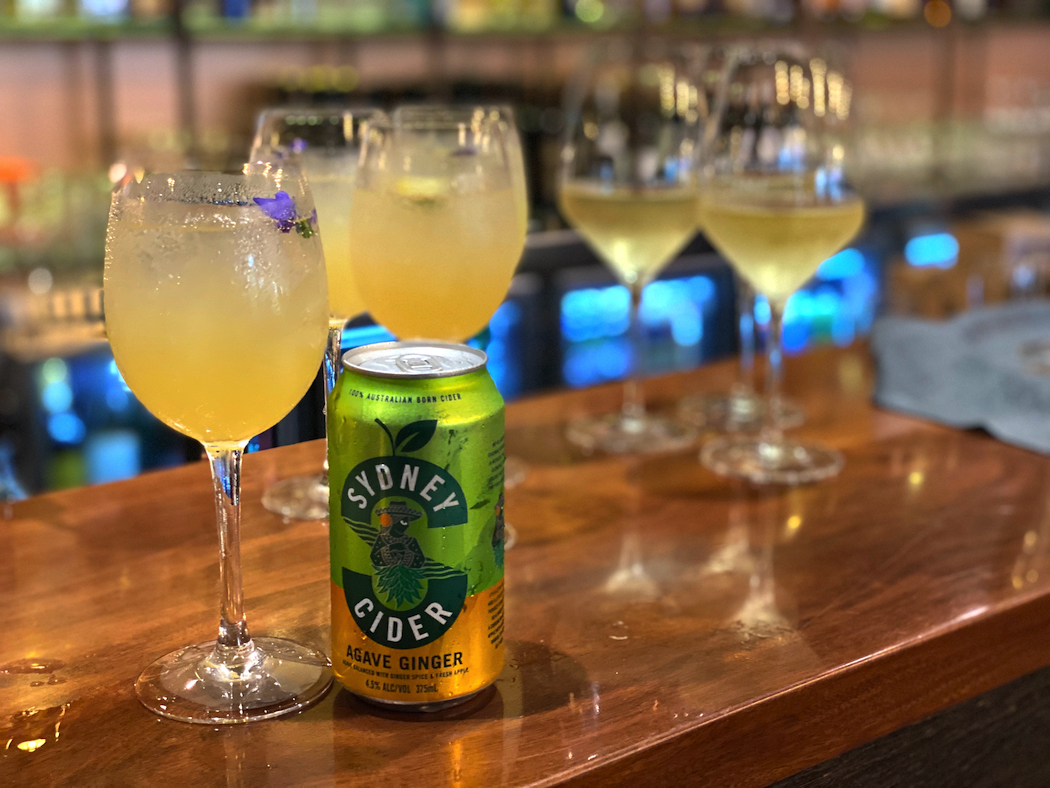 Cider in Rydges World Square. The Cidery World Cocktail, a heady blend of Mezcal, lime and an orange liqueur.