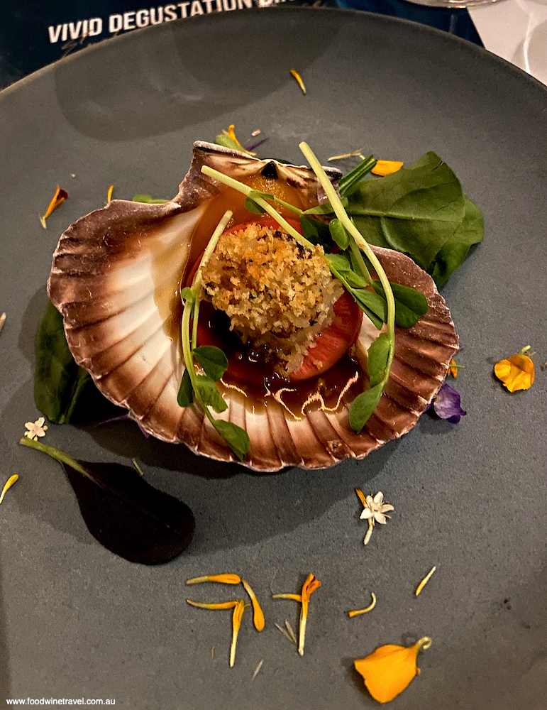 Vivid Sydney Captain Cook Cruises scallop dish