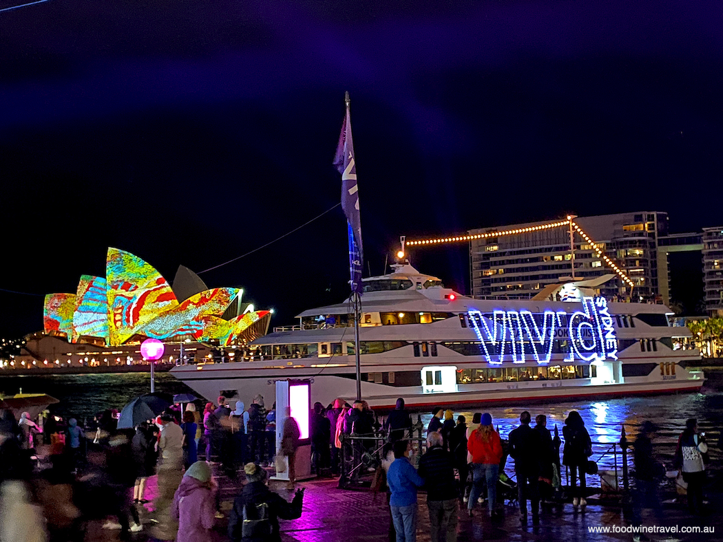 Vivid Sydney cruise ship and Sydney Opera House