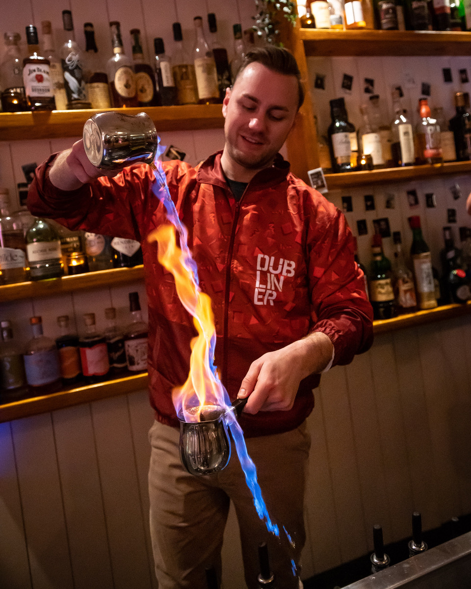 Blazer Taster: Fiery Irish served hot, a theatrical end to the evening.