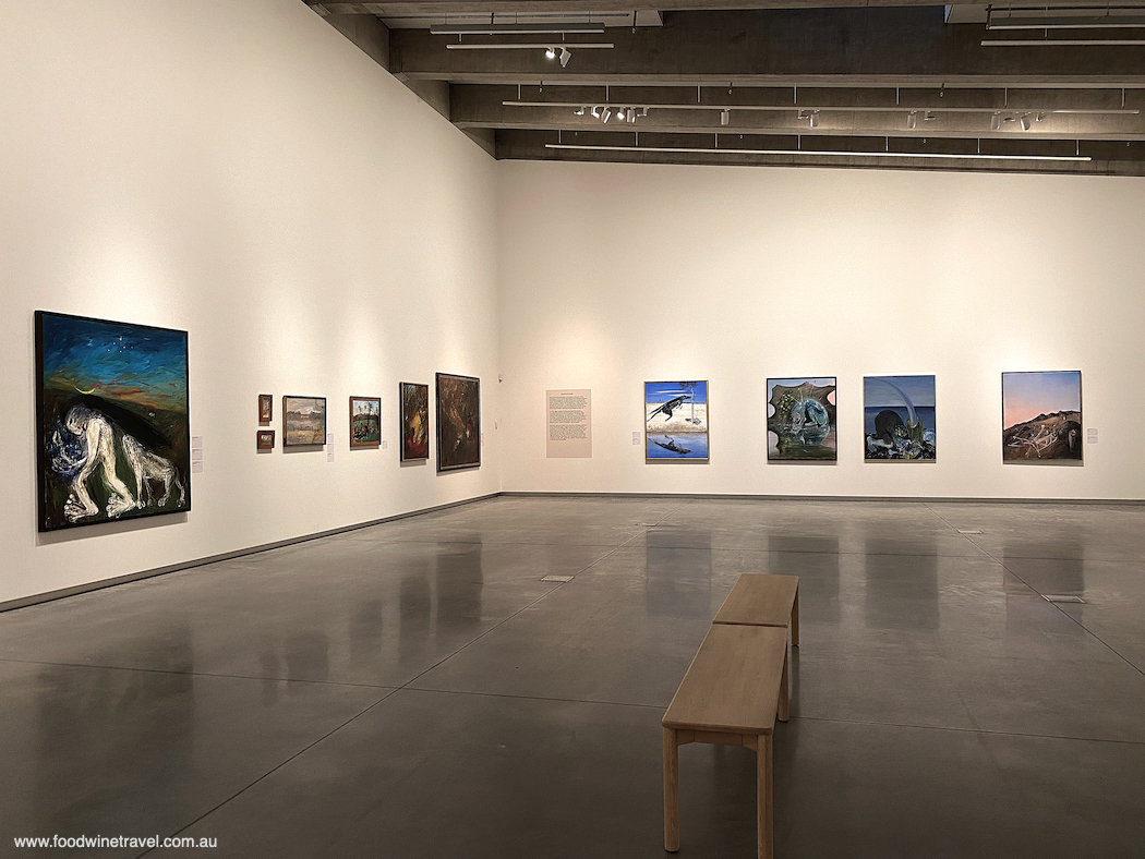 Landscape of the Soul, a lifetime of landscape paintings by Arthur Boyd, displayed a simple white backdrop in the Art Museum.