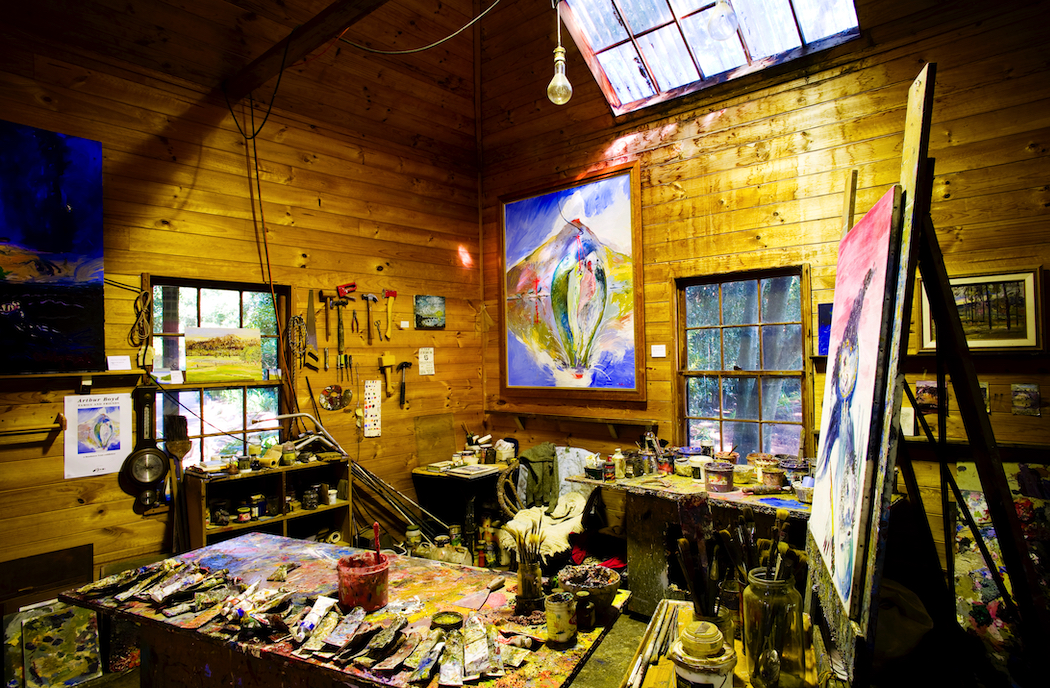 Boyd's studio: it's as though he has just stepped out for a bit. Photo by Keith Saunders.