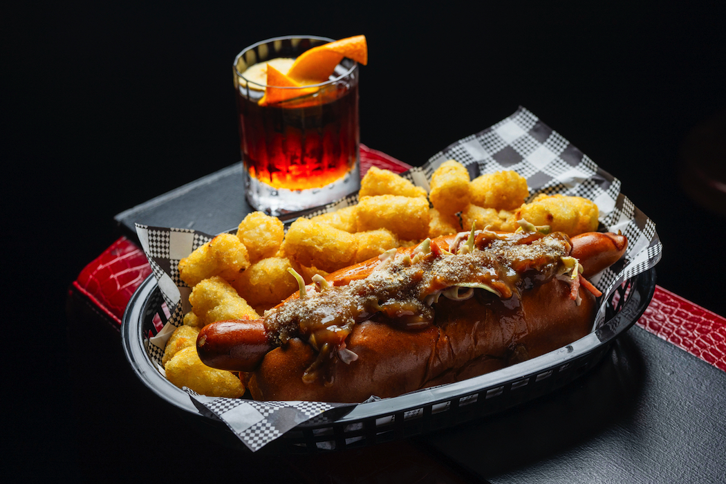 Thanksgiving Turkey Dog and Chocolate Banana Old-fashioned at Jolenes