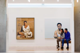 Portraits of Deborah Mailman (1999) & Alex Dimitriades (2005) on show in the National Portrait Gallery. Photo: Visit Canberra.