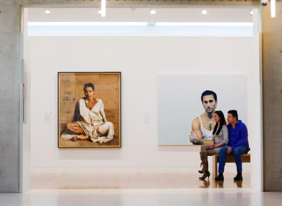 Portraits of Deborah Mailman (1999) & Alex Dimitriades (2005) on show in the National Portrait Gallery. Photo: Visit Canberra.