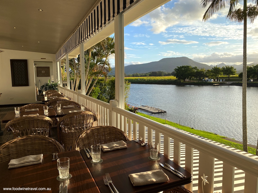 The veranda at Tweed River House: perfect for dining as the sun sets.