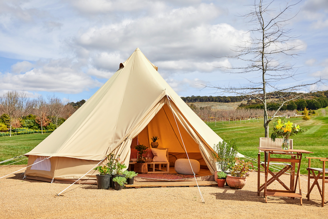Mayfield Garden’s two-person tents are cosy and comfy. (Photo supplied by Mayfield Garden.)
