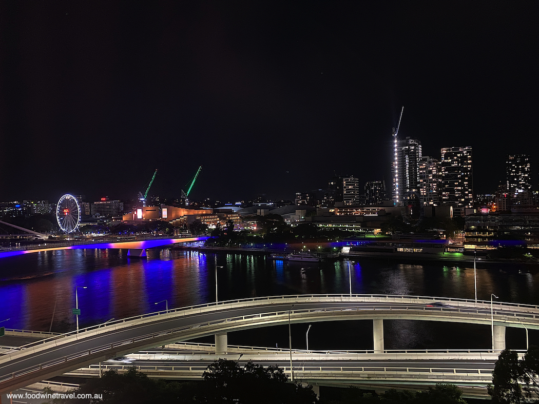 Sweeping views of the Brisbane River and South Bank from our suite.