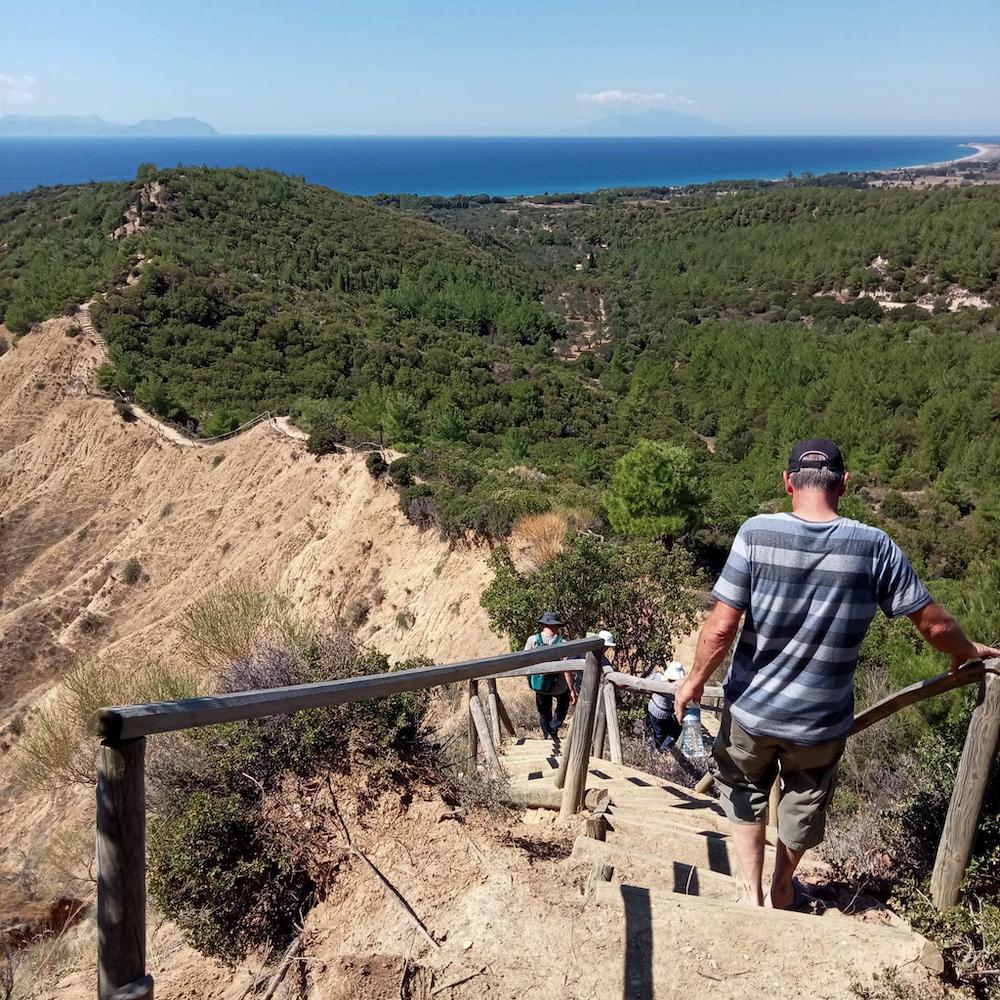 Mat McLachlan Battlefield Tours' 'off the beaten track' walk down Rodedendrum Ridge at Gallipoli.