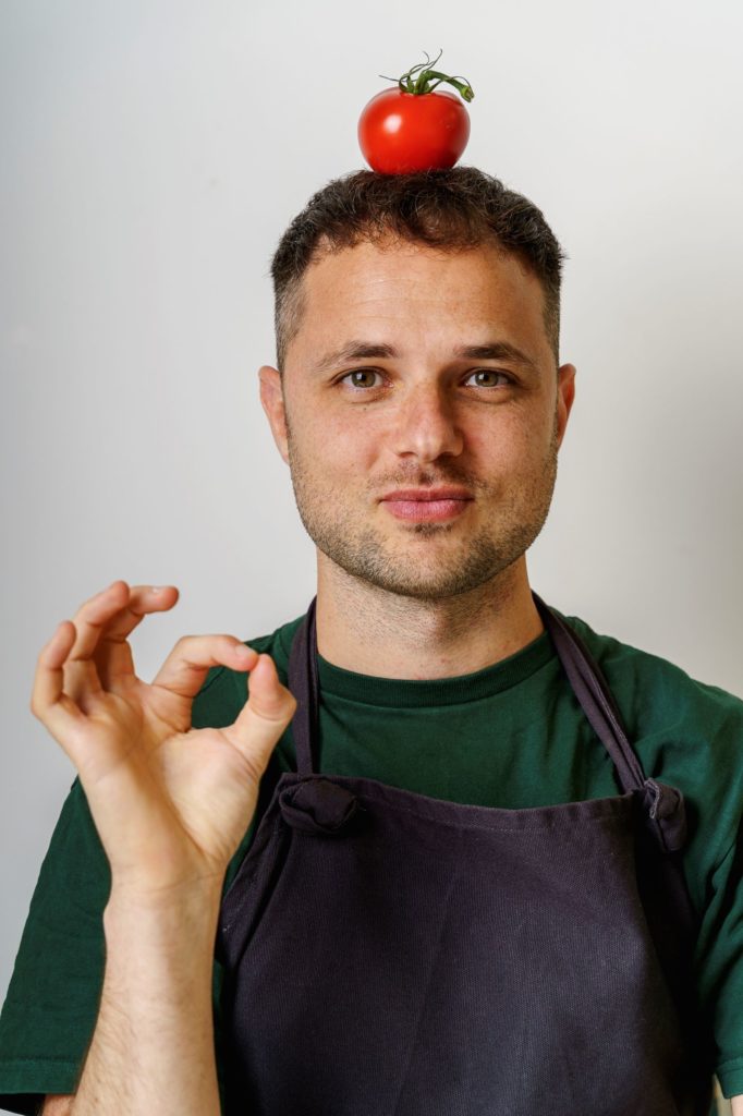 Alexander Gershberg, a Russian-born, Israel-raised vegan chef living in The Netherlands.