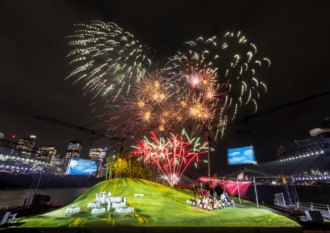 Fireworks against the Sydney skyline add to the spectacle.