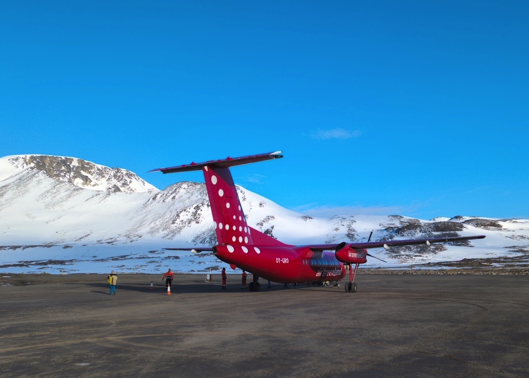 Air Greenland, on the runway at Kulusuk.