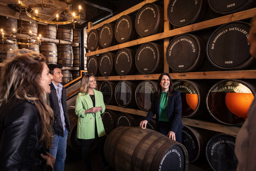 Enjoy a tour and whiskey tasting at Bushmills, the world’s oldest licensed whiskey distillery.