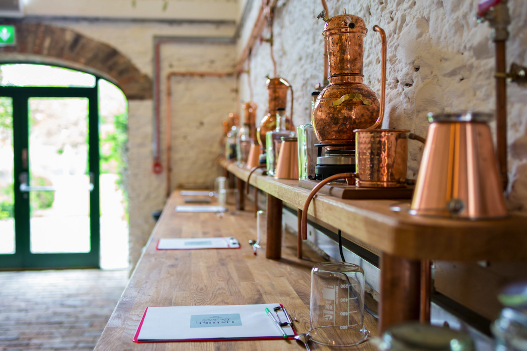 Small-batch gin, vodka and whiskey are produced at the family-owned Listoke Distillery.