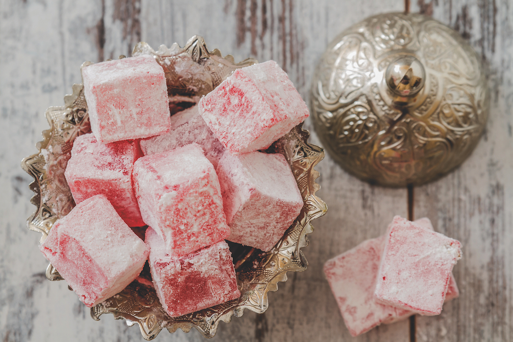 Rose-flavoured Turkish delight, a national treasure in Istanbul.