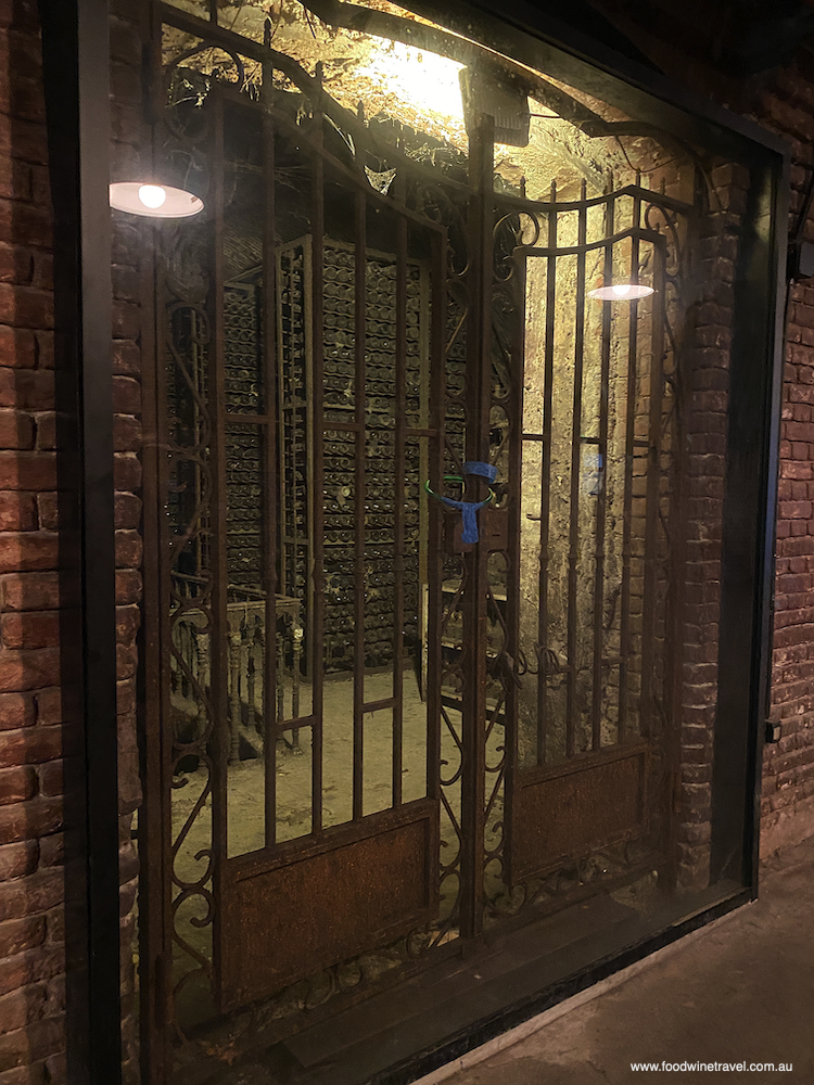 The padlocked entrance to Stalin's wine cellar.