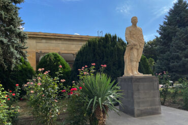 Statue of Stalin outside the museum in his birthplace, Gori, in Georgia.