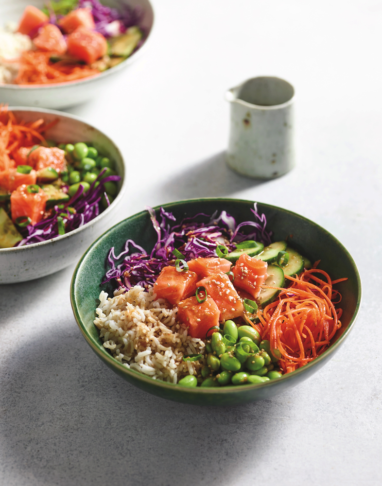 This Salmon Poke Ball is one of many delicious recipes for a low FODMAP diet.