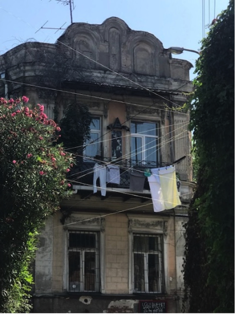 On the line in Alexandre Dumas Street, Tbilisi.