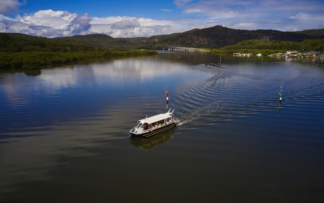 Cruising on the Hawkesbury to see where the pearls are farmed. Photo by James Horan.