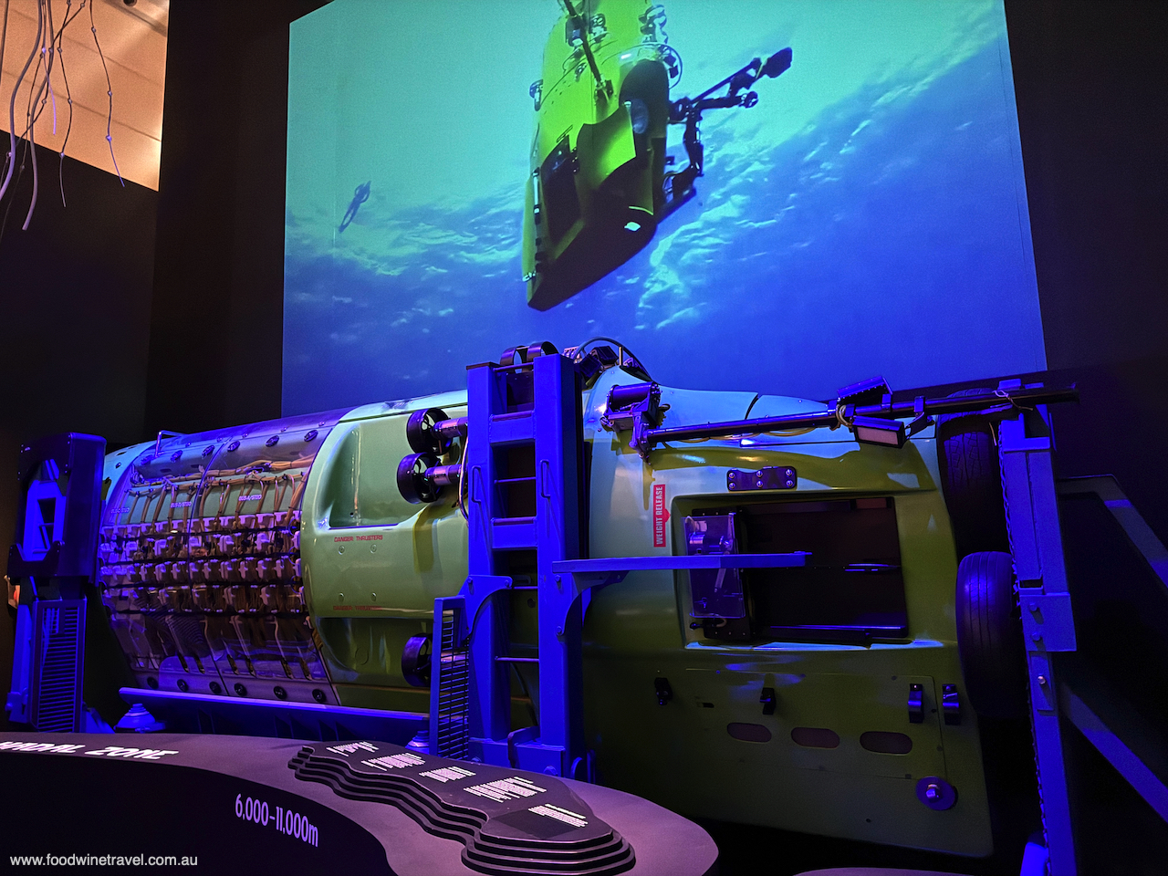 Deep Sea Challenger, on display at the Maritime Museum.