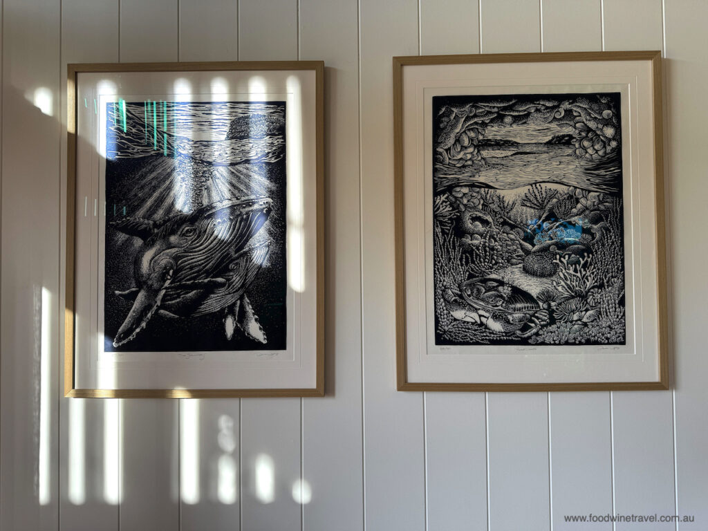 The curated artworks are from Gallery Alchemy in Milton.
