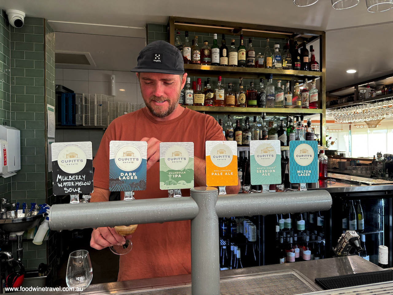 Wally Cupitt with the craft beers on tap.