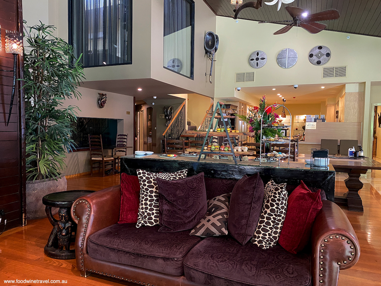 Jamala Wildlife Lodge, National Zoo and Aquarium, Canberra. uShaka Lodge is the perfect spot for afternoon tea and a welcome start to our stay.