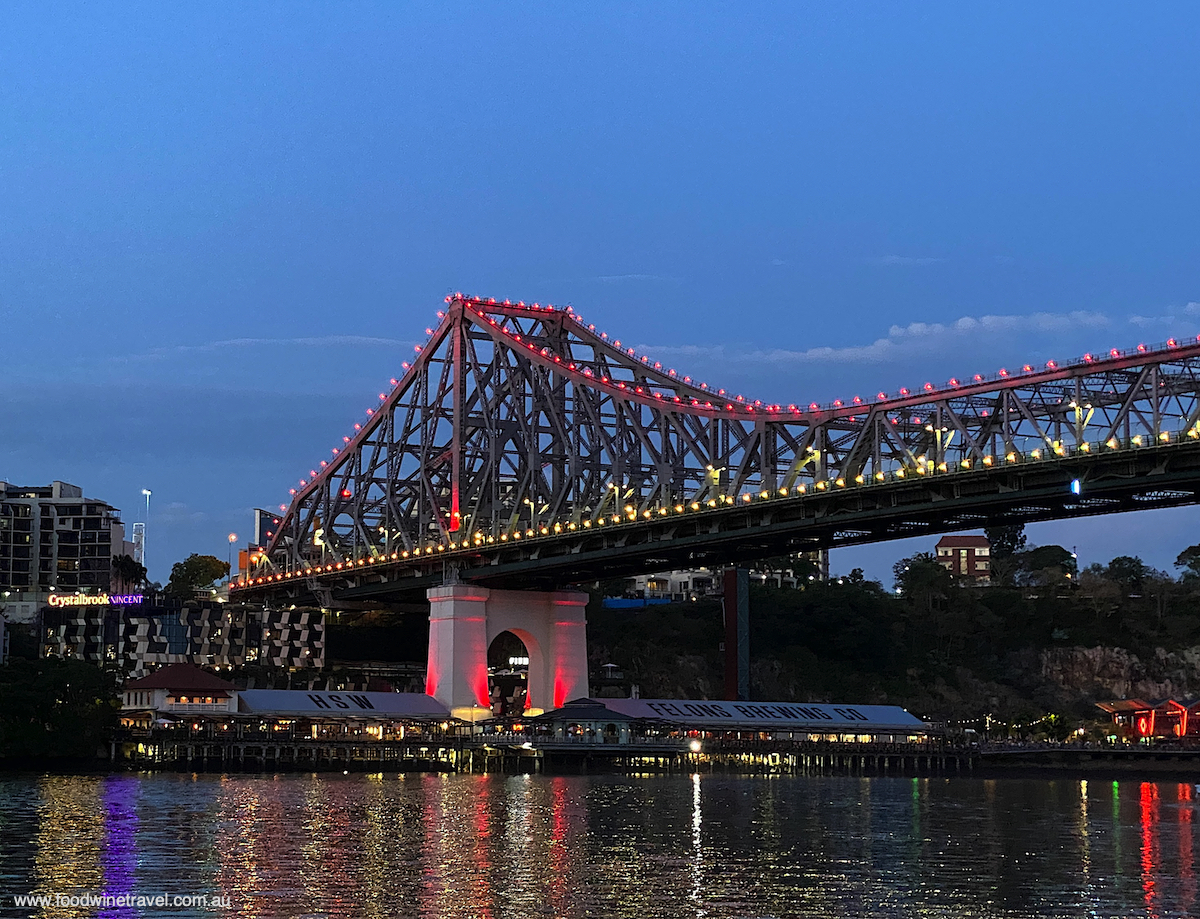 Looking across the Story Bridge to Felons, from Kangaroo Point where Robert Cox was murdered.