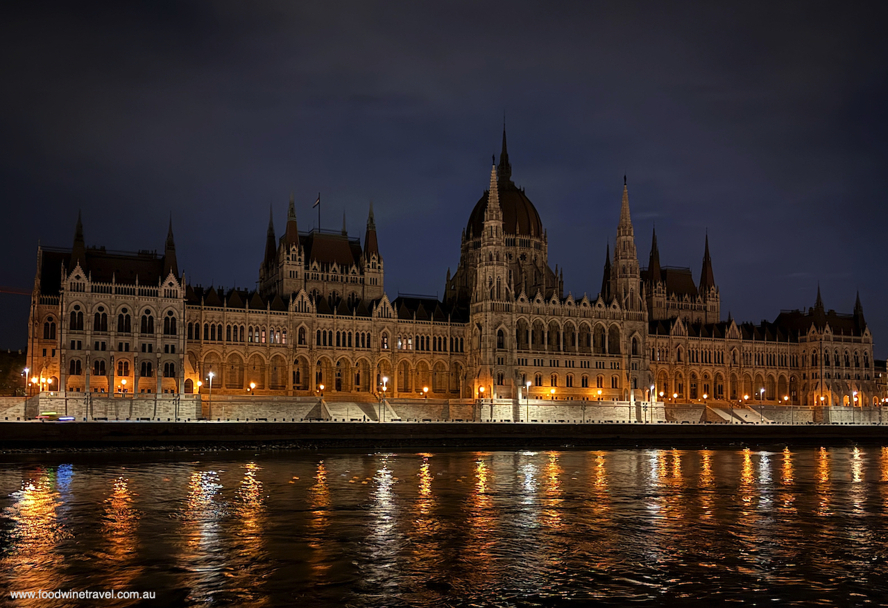 Viewed from the river, Budapest by night is always a treat.