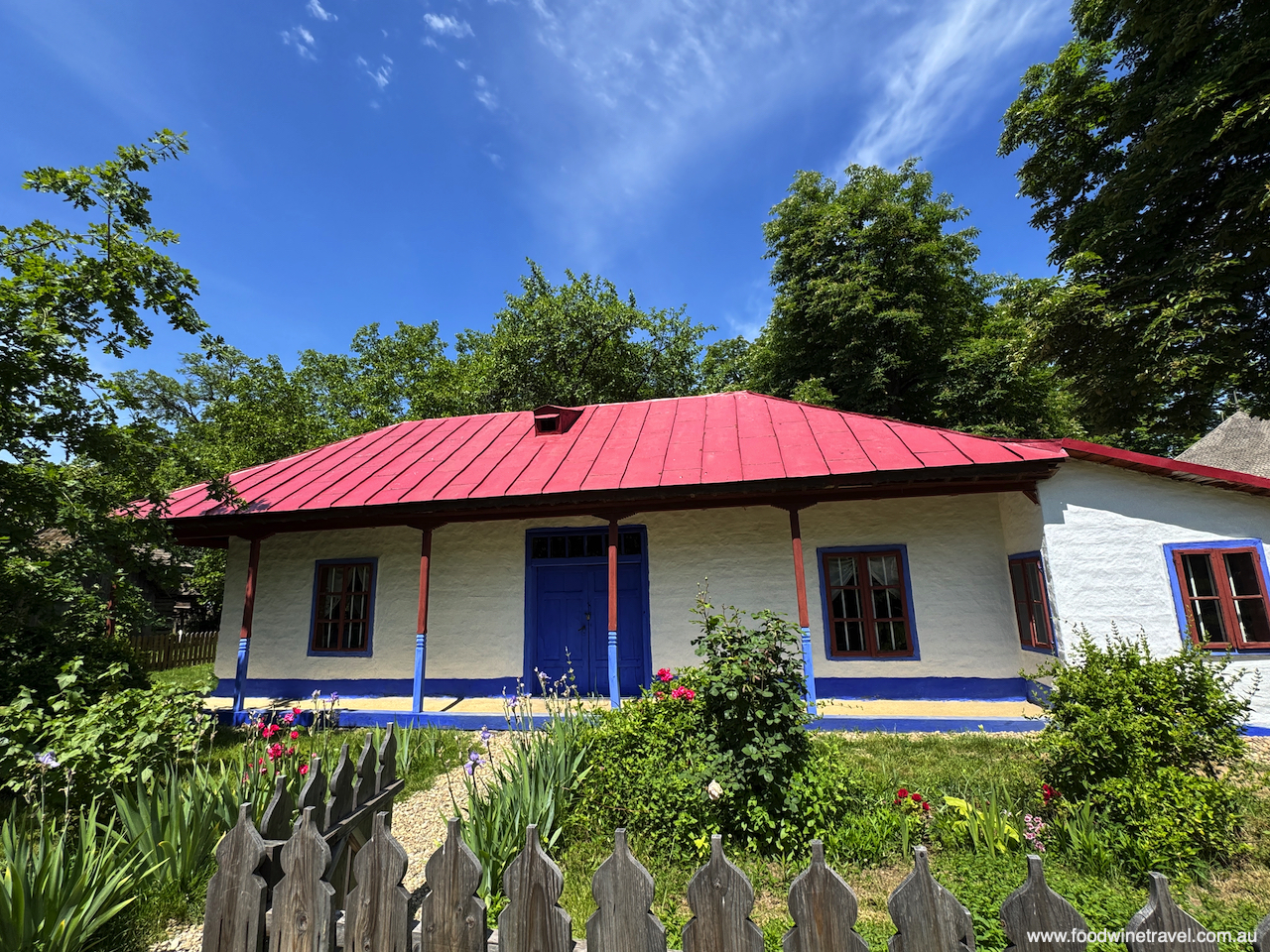 A traditional house relocated to Bucharest's open-air Muzeul National Al Satului Dimitrie Oosti.