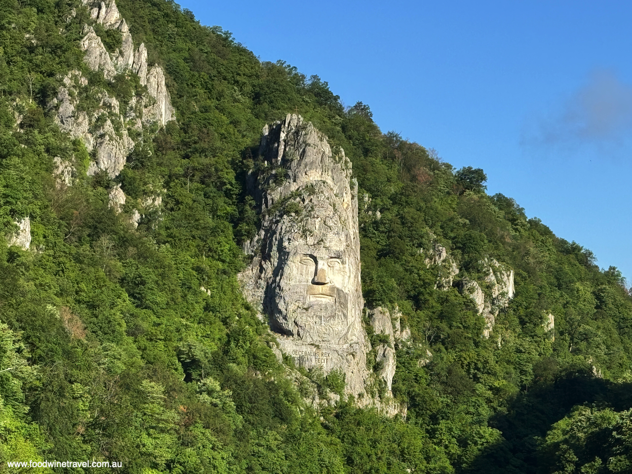 Rock carving of King Decebal, the last Dacian king (87 to 106 AD) who fought against the Romans for independence.