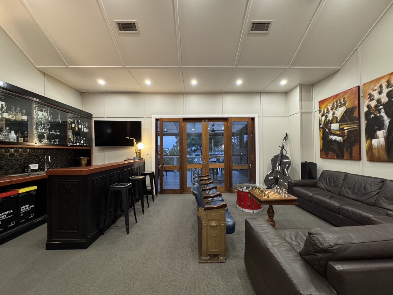 The Barn has a number of lounges and other spaces for games and entertainment.