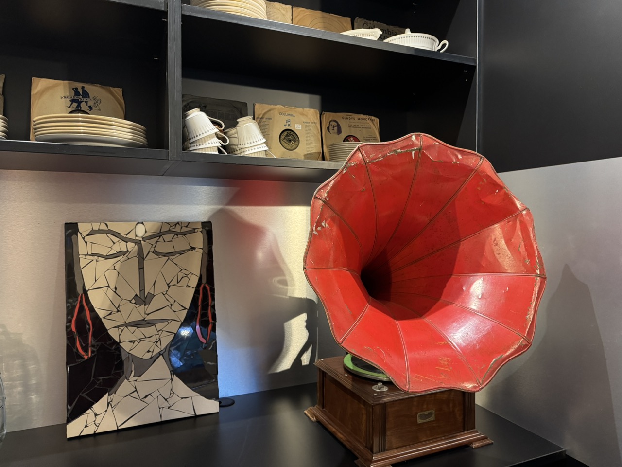 Vintage treasures and eye-catching artworks feature throughout the property.