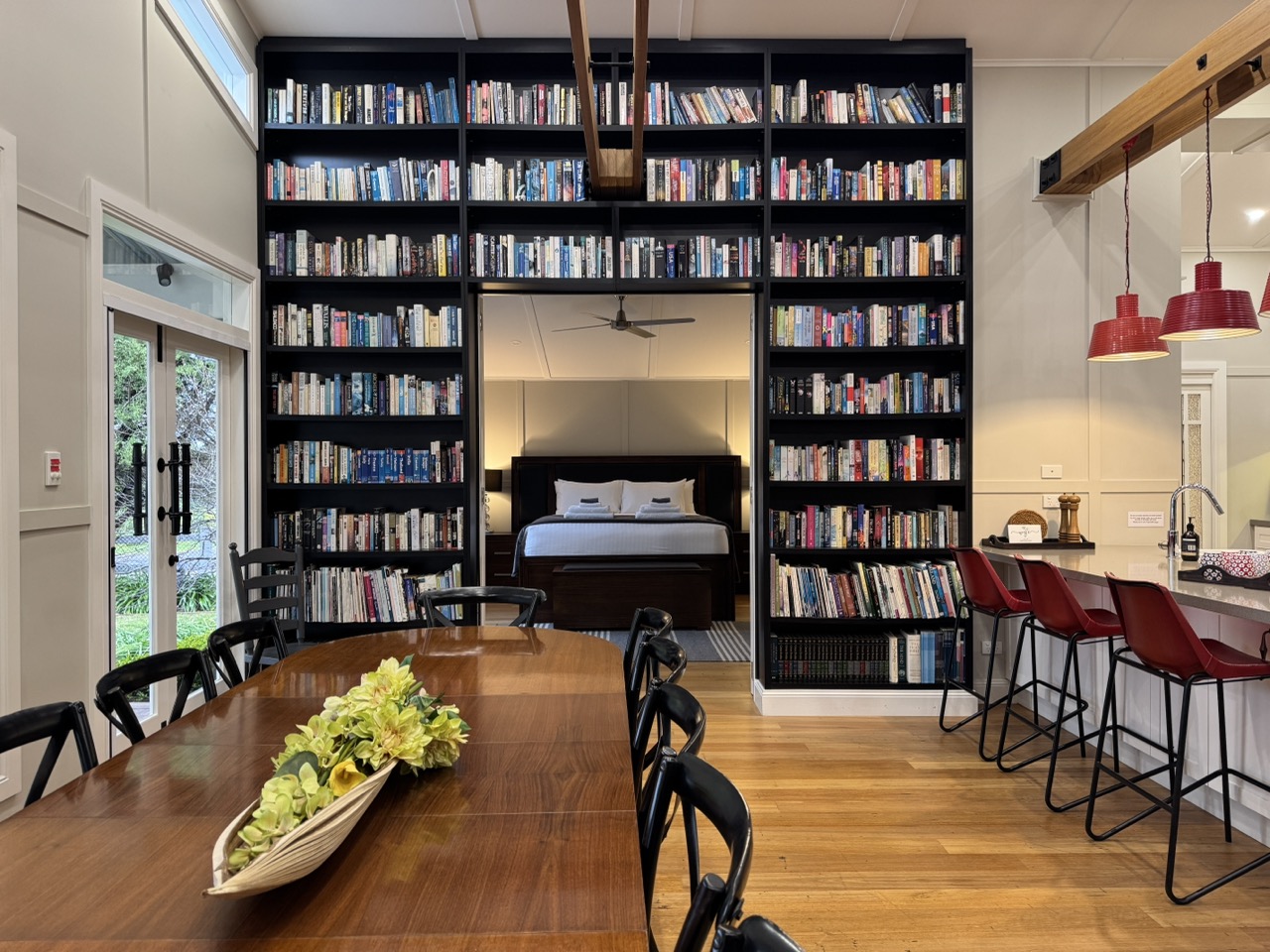 Books add a homely touch to the Lodge.