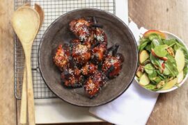 Lee Kum Kee Air Fryer Sticky Chicken with Spinach & Apple Salad recipe